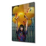 Miyrem Sarı Balon Cam Tablo Yellow Ballons 110X70- myrm10652