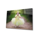 Miyrem Sarı Elbiseli Çocuk Cam TabloChild in Yellow Dress Table 36x23- myrm7342