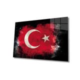 Miyrem Siyah Fonlu Türk Bayrağı Ay Yıldız Cam Siyah Fon 36x23- myrm1214