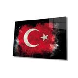 Miyrem Siyah Fonlu Türk Bayrağı Ay Yıldız Cam Siyah Fon 72X46- myrm1215