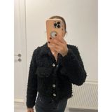 Miyu Kadın Crop Kürk Ceket - Mat Siyah - L