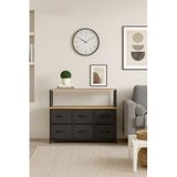 miyuhome 2 Raflı 6 Çekmeceli Konsol Kitaplık Deri Çekmeceli Çocuk Odası Organizer antrasit