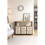 miyuhome 2 Raflı 6 Çekmeceli Konsol Kitaplık Deri Çekmeceli Çocuk Odası Organizer krem