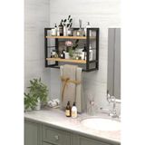 Miyuhome 2 Raflı Metal Düzenleyici Havluluk Baharatlık Duvara Monte Banyo Rafı Metal Organizer Çok Amaçlı Raf