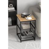 miyuhome 3 Raflı Metal Yan Sehpa Koltuk Sehpası Zigon Sehpa Metal Raflı Koltuk Sehpa Çay Kahve Köşesi siyah 30 x 45