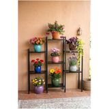 miyuhome 7 Raflı Paslanmaz Metal Çiçeklik Yıkanabilir Raflar Çok Amaçlı Raf Bitki Çiçek Standı