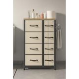 miyuhome 8 Çekmeceli Banyo Düzenleyici Deri Çekmeceli Banyo Organizer Wc Düzenleyici Banyo Rafı krem 95 x 52