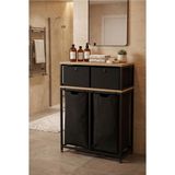Miyuhome Metal Kızaklı Çamaşır Sepeti 2 Adet Saklama Kutulu 2X40 Lt Kirli Sepeti Büyük Boy Ra - genel - Çok Renkli