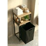 miyuhome Metal Kızaklı Çamaşır Sepeti Raflı 40 LT Kirli Sepeti Büyük Boy Raflı Kirli Sepeti Dar Alan Rafı