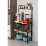 miyuhome Metal Sepetli Mutfak Bangosu Kahve Köşesi Mutfak Standı Airfryer Mikrodalga Kahve Makinesi Organizer safir meşe