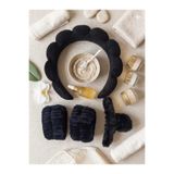 miyuki atelier Kadın Havlu Kumaş Bombeli Spa Makyaj Tacı Ve Yüz Yıkama Seti