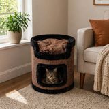 Miyusa 2 Katlı Kedi Evi – Modern, Konforlu ve Şık Kedi Yuvası