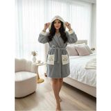 Miz Home Collection Wellsoft-Polar Kedi Sabahlık - 2XL - Kırçıllı