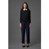 Mizalle Basic Örme Krep Lacivert Pantolon
