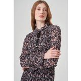 Mizalle Desenli Kroşetalı Renkli Elbise XS