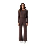 Mizalle Geniş Paça Lastikli Camel Triko Pantolon
