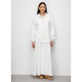 Mizalle Kapüşonlu Bomber Ceket, XL, M2MZ1020100118, Beyaz, Kadın