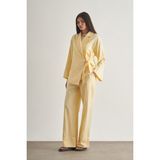 Mizalle Keten Karışımlı Anvelop Bağlı Sarı Kimono Ceket