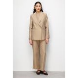 Mizalle Kruvaze Blazer Ceket, M, M2MZ1020100119, Bej, Kadın