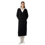 Mizalle Oversize V Yaka Uzun Siyah Triko Hırka