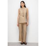Mizalle Rengi Kolsuz Basic Bluz, XL, M2MZ1030100131, Bej, Kadın
