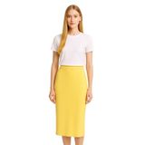 Mizalle Sarı Rayon Triko Midi Kalem Etek