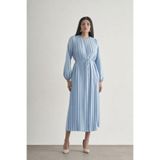 Mizalle Saten Maksi Elbise, S, TYC405873BD185246A69BB700, Açık Mavi, Kadın