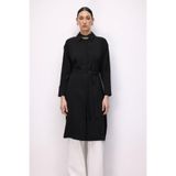 Mizalle Tencel Karışımlı Uzun Tunik, XL, M2MZ1030210245, Siyah, Kadın