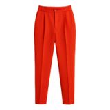 Mizalle Ütü İzli Basic Klasik Kırmızı Krep Pantolon
