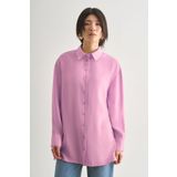 Mizalle Yan Düğme Detaylı Premium Modal Pembe Tunik