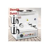 Mizan Çift Demlikli Elektrikli Pleytsiz 30 Lt. Çay Kazanı - 2 Adet Çelik Demlik Hediyeli -mc217 Çay Ocağı