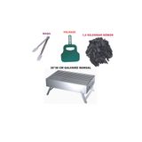 mizan metal 30X50 GALVANİZ MANGAL+KÖMÜR+YELPAZE+MAŞA(KATLANIR MANGAL)