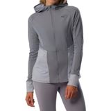 Mizuno Active Warm Hybrid Fermuarlı Kapüşonlu Kadın Yağmurluk Gri