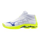 Mizuno Wave Lightning Pro Mıd Unisex Voleybol Ayakkabısı Beyaz / Sarı Hafif ve Esnek Taban