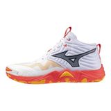 Mizuno Wave Momentum Elite Mıd Erkek Voleybol Ayakkabısı Beyaz / Turuncu 46,5 Numaralı Hafif ve Esnek Tasarım - Çok Renkli