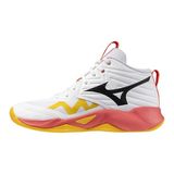 Mizuno Wave Momentum Pro Mıd Unisex Voleybol Ayakkabısı Beyaz / Turuncu Konforlu Tasarım ve Nefes Alabilir Yapı - Çok Renkli