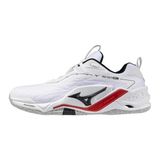 Mizuno Wave Stealth Neo 2 Erkek Hentbol Ayakkabısı Beyaz Nefes Alabilir Yapı ve Denge Sağlayan Taban