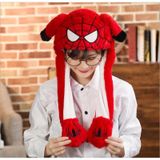 Mj Toys Örümcekadam Şapka Kulakları Hareket Eden Şapka Işıklı Modlu Peluş Ironman Şapka Bere Kırmızı