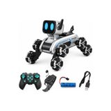 MJ TOYS Oyuncak 2.4 GhZ Uzaktan ve Bilekten Kumandalı Şarjlı 8 Teker Akrobat Robot Köpek Müzikli ve Led Işık Oyuncak Robot Köpek Araba 25 Cm