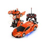 Mj Toys Oyuncak Uzaktan Kumandalı Turuncu Transformers Tarzı Robota Dönüşen Oyuncak Araba Ferrari
