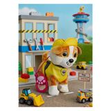 MJ TOYS Paw Patrol Köpek Yürüyen, Havlayan Müzikli Tasmalı Kumandalı Peluş Oyuncak Rubble Sarı