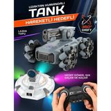 Mj Toys Şarjlı Uzaktan Kumandalı Işıklı Atış Hedefli Ufo Avcısı Akrobatik Dublör Tank Araba Full Fonksiyon - Gri