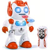 Mj Toys Uzaktan Kumandalı Disk Atan Sesli Işıklı Renkli Sevimli Robot Disk Fırlatan Robot Oyuncak Robot - Kırmızı