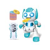 MJ TOYS Uzaktan Kumandalı Disk Atan Sesli Işıklı Renkli Sevimli Robot Disk Fırlatan Robot Oyuncak Robot