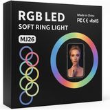 MJ26 10 Inç Rgb Ring Light – Tripodlu LED Çekim Işığı, Tiktok Youtube Yayın Lambası, Self - Çok Renkli