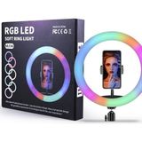MJ36 14 Inç Rgb Ring Light – Tripodlu LED Çekim Işığı, Tiktok Youtube Yayın Lambası, Maky - Çok Renkli