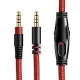 MJKOR HyperX Cloud Alpha ve Cloud Mix Oyun Kulaklıkları için Yedek Ses Aux Kablosu Satır İçi Sessiz ve Ses Kontrolü (Sıralı Mikrofon Yok, Kırmızı)
