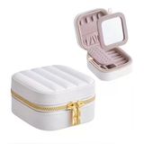 Mk-35 Lüks Mini Seyahat Takı Kutusu -Takı Mücevher Düzenleyici Aynalı Taşınabilir 10X10x5cm