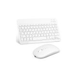 Mk-4 Kablosuz Ergonomik Apple-Android-Windows Manyetik Tablet Kılıf Uyumlu Klavye Mouse Kiti(Türkçe Q Klavye) (BEYAZ)