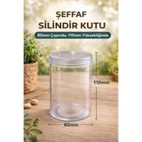 MK Ambalaj Silindir Şeffaf Asetat Kutu Pet Çap 8 cm Yükseklik 11 cm [10 Adet]